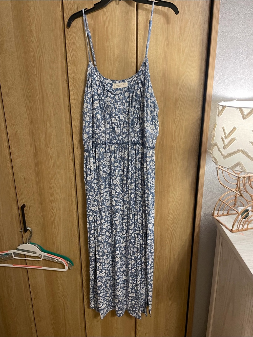 Lucky Brand Floral Maxi Dress with Spaghetti Straps